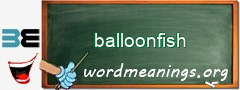 WordMeaning blackboard for balloonfish